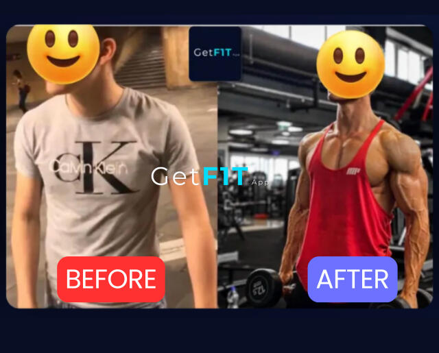 Skinny to Muscular body transformation Skinny to Muscular body transformation for a young guy with GetFIT App